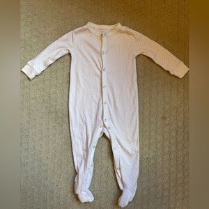 12 I 12 Cozy White & Pink Polka Dot Kids One Piece